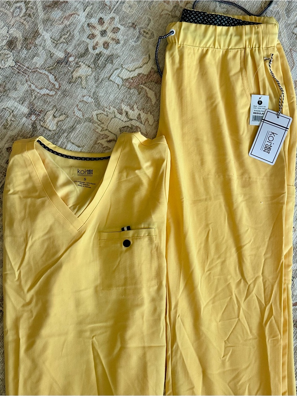 koi Yellow Women's Scrub Top & Pants Set